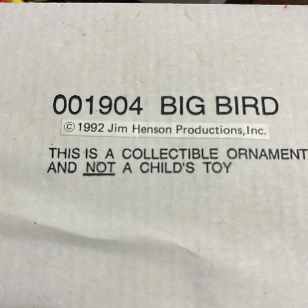 Vintage Jim Henson's 1994 Big Bird Ceramic Christmas Ornament